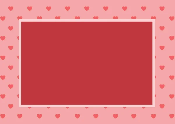 Открытки День Святого Валентина Шаблон Розовыми Сердцами Заднем Плане — стоковый вектор