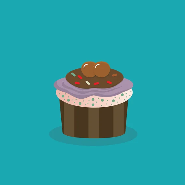 Ilustração Vetorial Criativa Cupcake — Vetor de Stock