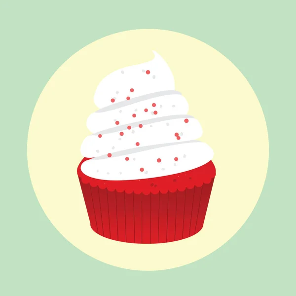 Cupcake Vettoriale Con Crema — Vettoriale Stock
