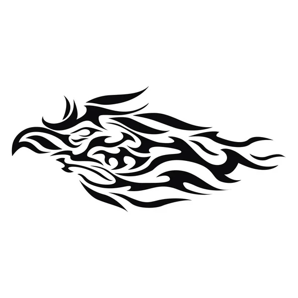 Dragon Tatouage Vecteur Noir Blanc — Image vectorielle