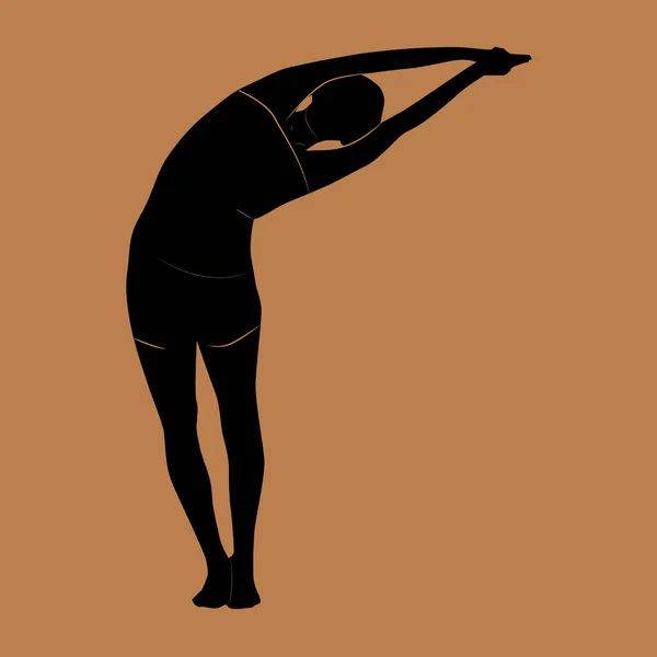 Silhouette Une Femme Faisant Exercice Yoga — Image vectorielle