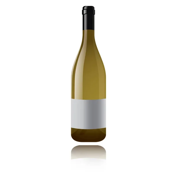 白を基調としたワインボトルのベクトルイラスト — ストックベクタ