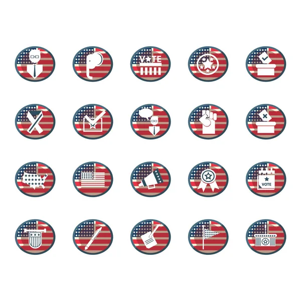 Colorida Ilustración Vectorial Para Tema Americano Con Símbolos Nacionales — Vector de stock