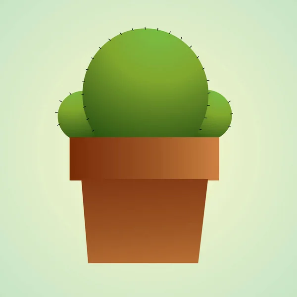 Groen Cactus Vector Icoon — Stockvector