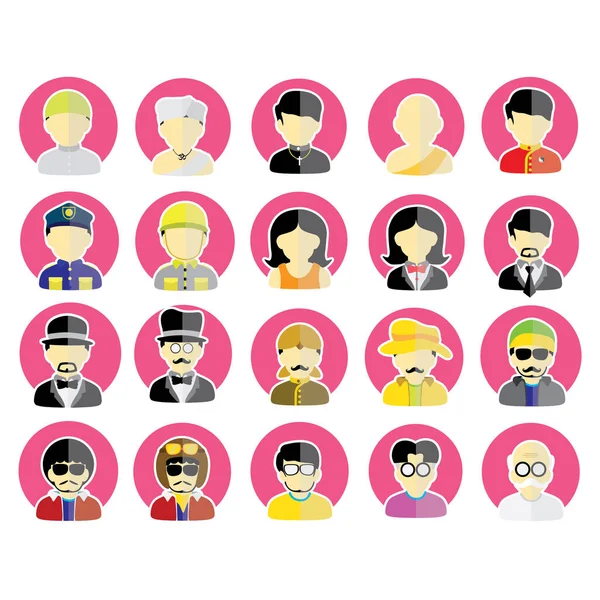 Conjunto Iconos Avatar Estilo Plano — Vector de stock