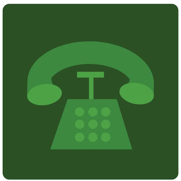 Icône Téléphone Sur Fond Vert — Image vectorielle