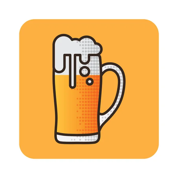 Birra Vettoriale Illustrazione Icona Elemento Sfondo — Vettoriale Stock