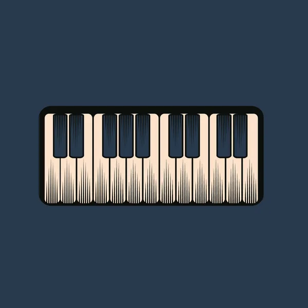 Clavier Piano Avec Fond Blanc — Image vectorielle