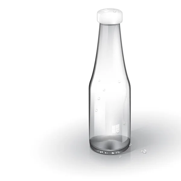 Botella Vidrio Con Cerveza Sobre Fondo Blanco — Archivo Imágenes Vectoriales