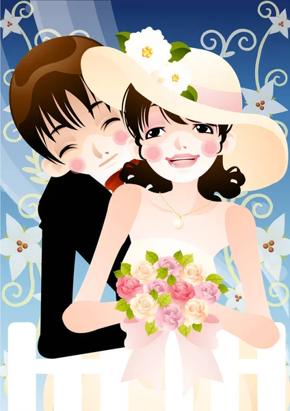 Wedding Couple Love — Stock Vector