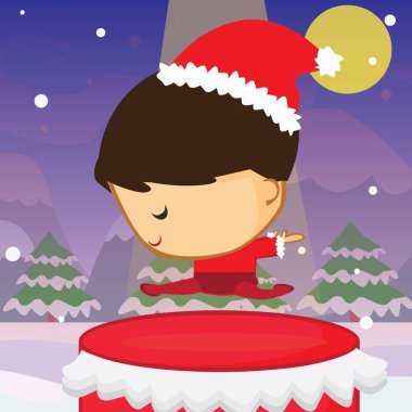 Noel ve yeni yıl temalı kart. vektör illüstrasyonu