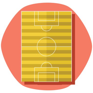 Beyaz arkaplanda izole edilmiş düz daire içindeki vektör futbol simgesi