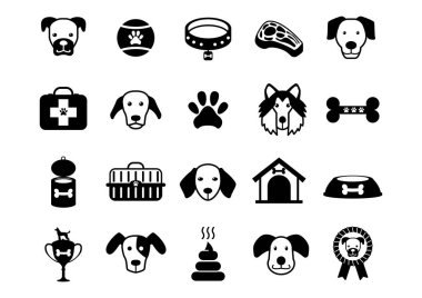 Hayvan ve veteriner simgelerinin vektör illüstrasyonu