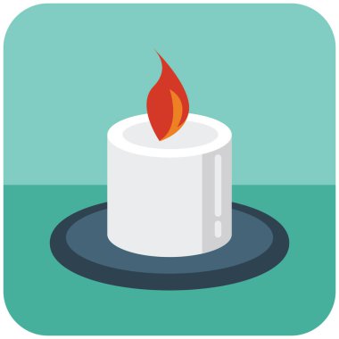 Beyaz arkaplanda izole edilmiş mum simgesi. Noel sembolü