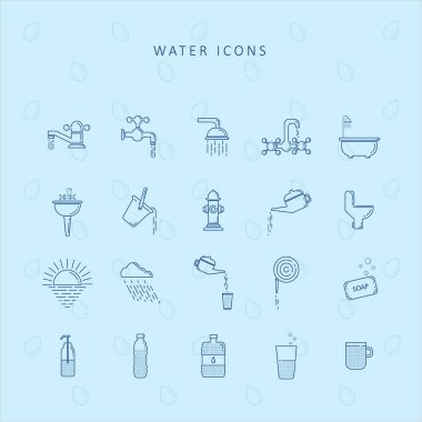 vektör su kümesi ve temizlik simgeleri