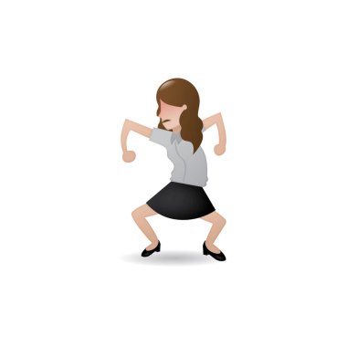 Kızgın bir ofis kadınının vektör çizimi