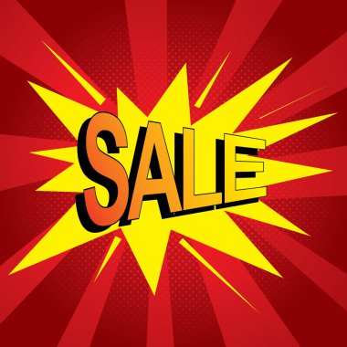 metin ve kırmızı arkaplan ile satış flaması