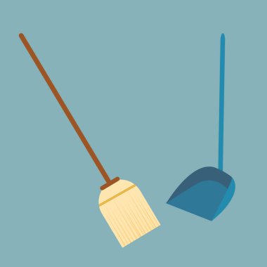 Temizlik için bir süpürgenin vektör çizimi