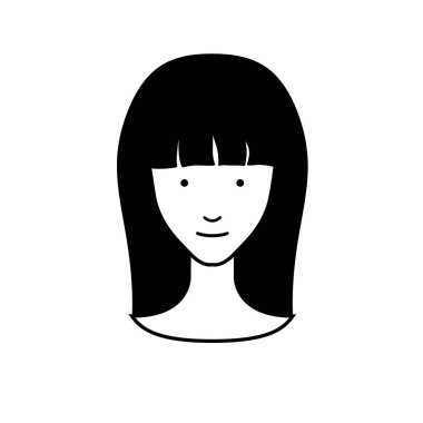 Kadın yüz ikon vektör illüstrasyon grafik tasarımı