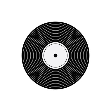 Vinil plak ikonu. vektör illüstrasyonu