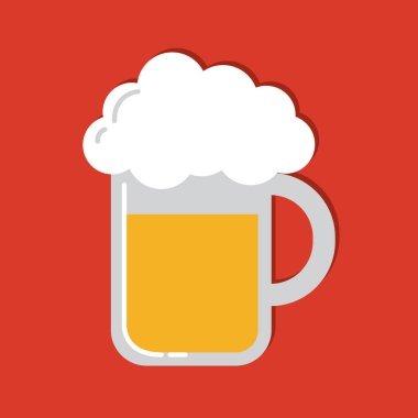 bira tasarımı kırmızı arkaplan vektör illüstrasyonunda
