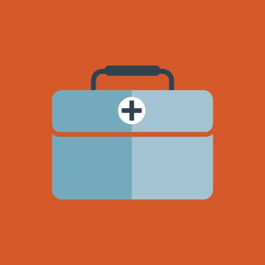 Modern tıbbi çanta simgesinin vektör illüstrasyonu