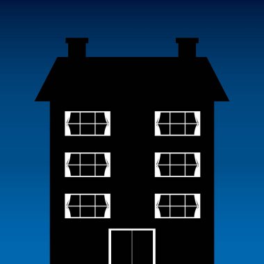 Çatısı olan bir evin vektör çizimi