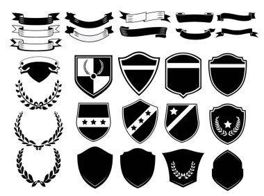 set of vector shields and badges clipart