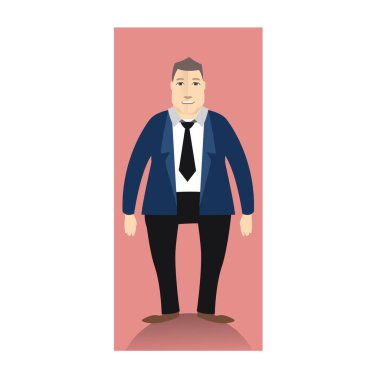 Takım elbiseli, sakallı bir iş adamı. vektör illüstrasyonu