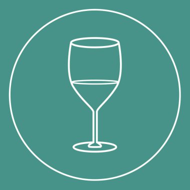 Şarap cam çizgisi simgesi
