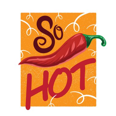 Sıcak kırmızı biberin vektör çizimi