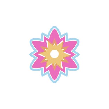 Beyaz arkaplanda izole edilmiş düz bir çiçek simgesi. spa sembolü vektör illüstrasyonu