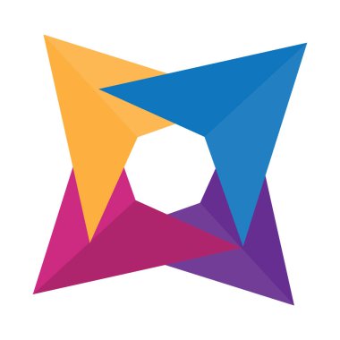 Renkli origami bayrağının vektör çizimi