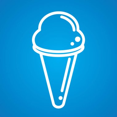 dondurma simgesi mavi arkaplanda izole
