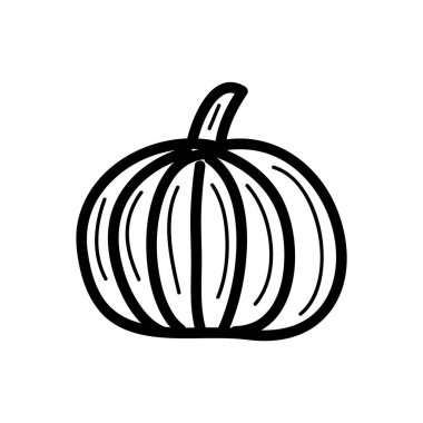 vektör, siyah ve beyaz çizgi karpuz simgesi