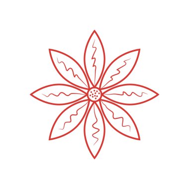 Beyaz arkaplanda siyah tarzda izole edilmiş bir çiçek simgesi. bitki sembolü çizimi