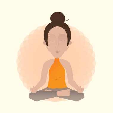 Yoga yapan kız renk vektörü çizimi yapıyor