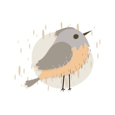 Beyaz arkaplandaki bir kuşun vektör çizimi