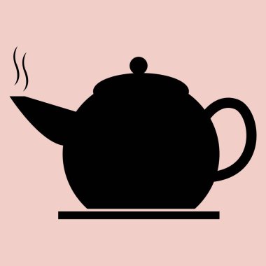 çaydanlık ve fincan ikonu vektör çizimi