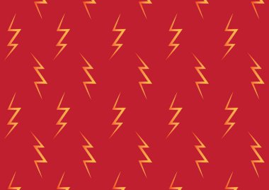 Yıldırımlı ve kırmızı desenli kusursuz desen.