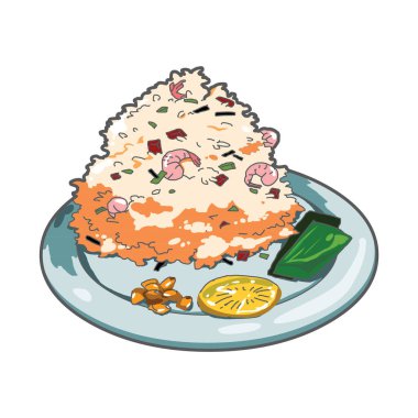 Bir tabak yemeğin vektör çizimi