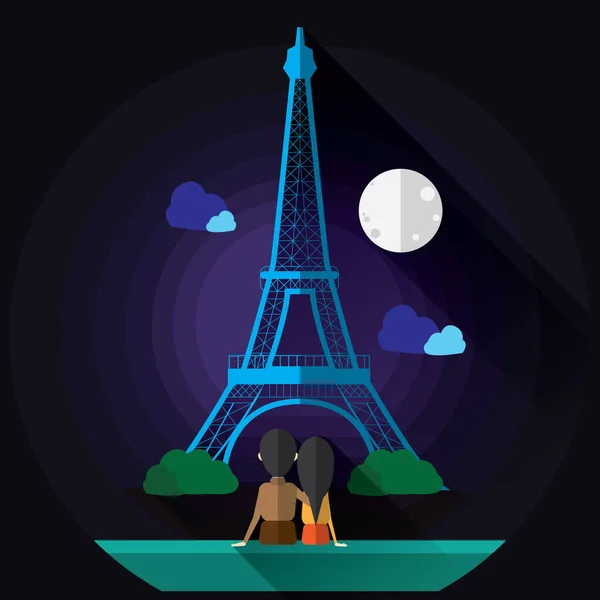 Ilustrace Stylu Páru Pařížských Vektor — Stockový vektor