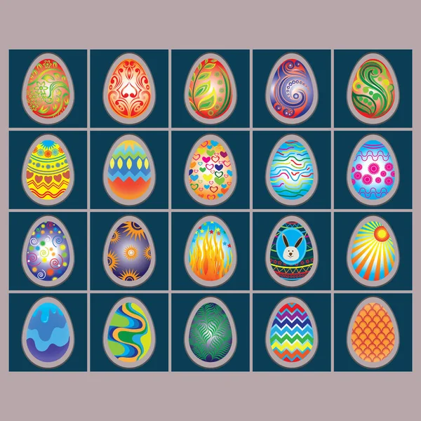 Набір Великодніх Яєць Векторні Ілюстрації — стоковий вектор
