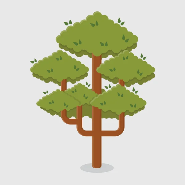 Иконка Дерева Плоском Дизайне Векторная Иллюстрация — стоковый вектор