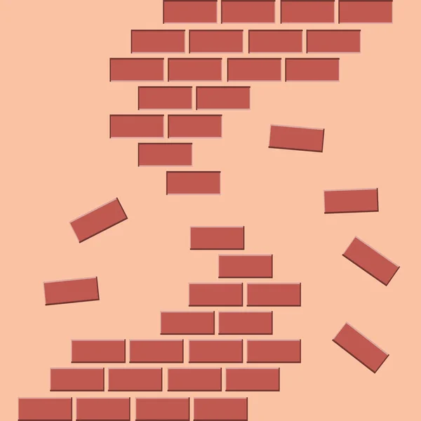 赤レンガの壁のシームレスなパターン — ストックベクタ