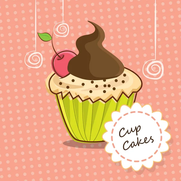 Cupcake Vector Illustratie Pictogram Element Achtergrond — Stockvector