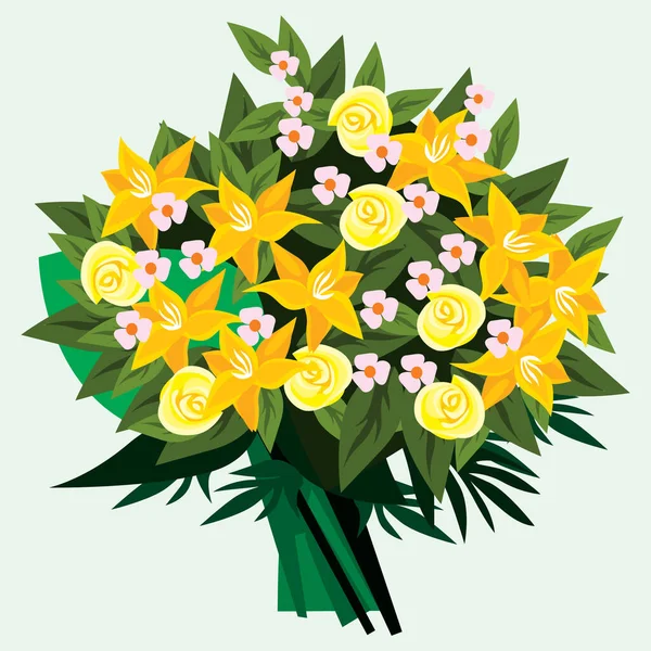 Blumen Einfache Farbvektor Illustration — Stockvektor