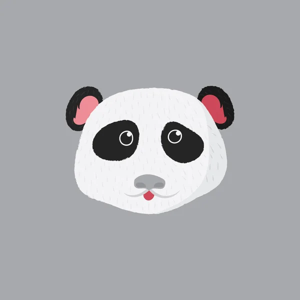 Bonito Rosto Panda Ilustração Vetorial —  Vetores de Stock