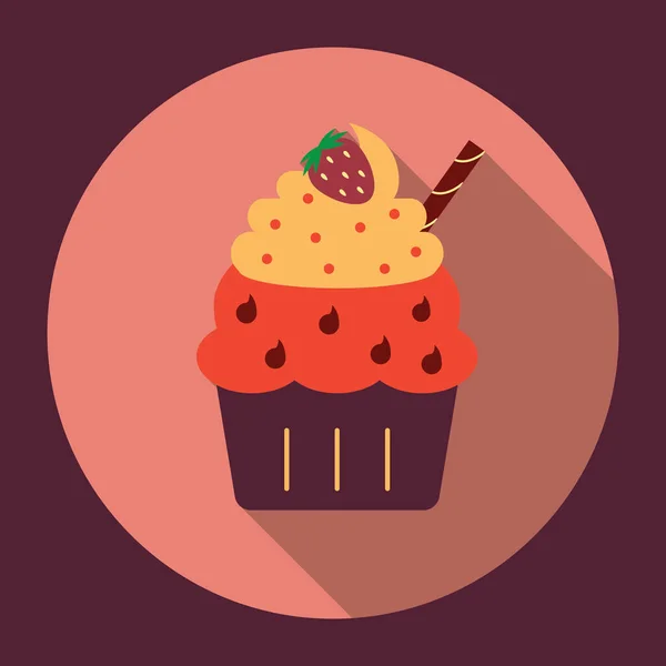 Vector Illustration Cupcake Icon — Stock Vector