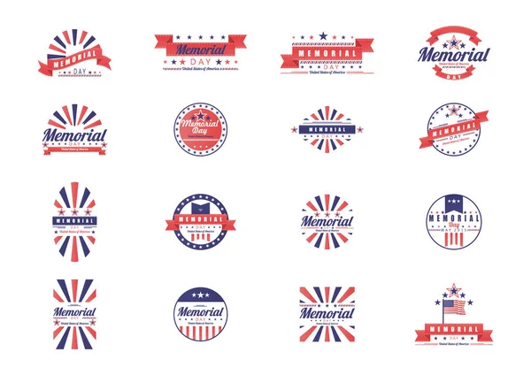 Ulusal Sembollü Amerikan Teması Için Renkli Vektör Illüstrasyonu — Stok Vektör